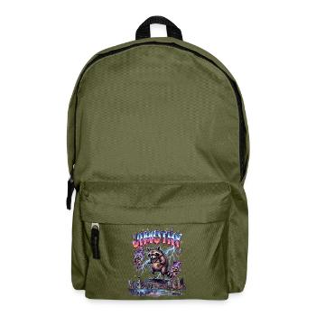 JIMOTHY Waschbär Retro - Rucksack - Olivgrün - Vorne