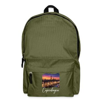 Copenhagen Evening Light Harbour Panorama - Backpack - olive green - Front