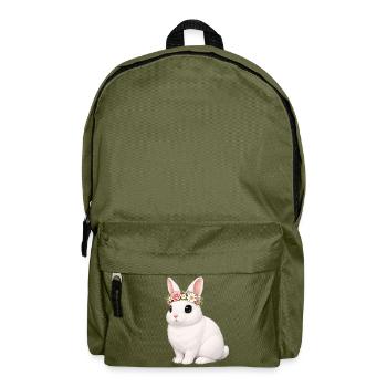 Blanc de Hotot Rabbit - Backpack - olive green - Front