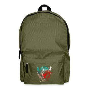 Bison Splash Art - Backpack - olive green - Front
