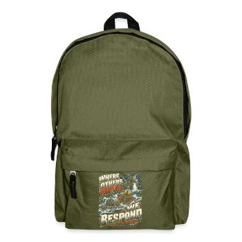Rettungsschwimmer Where Others Panic We Respond - Rucksack - Olivgrün - Vorne