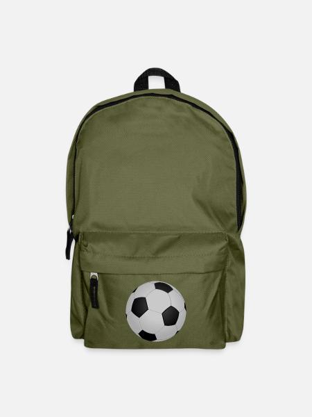 Schwarz-Weiß Fußballmuster - Rucksack - Olivgrün