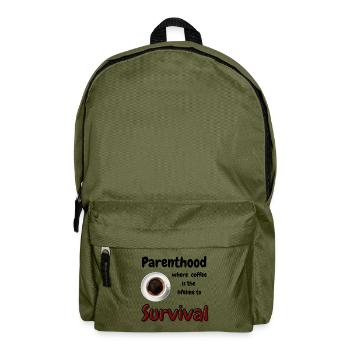 Parenthood: where coffee is the lifeline - Backpack - olive green - Front