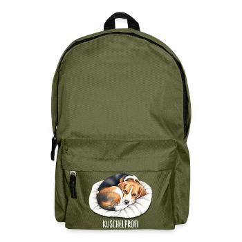 Câlins Beagle professionnel pour les amoureux des chiens - Sac à dos - vert olive - Devant