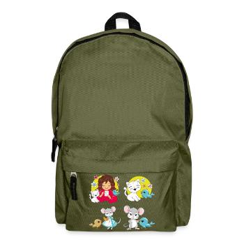 Cute_birdie_and_her_friends - Sac à dos - vert olive - Devant