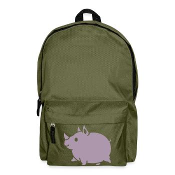 Kawaii Rhino Cute Cartoon Silhouette - Backpack - olive green - Front