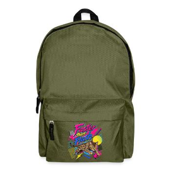 Retro 90s Bengal Cat Sprint - Backpack - olive green - Front