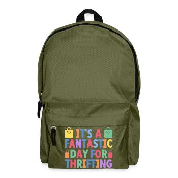 Thrift Shopper Fantastic Day For Thrifting Thrift - Rucksack - Olivgrün - Vorne