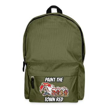 Paint the Town Red – Lustige, wörtliche Idiom-Zeichentrickserie - Rucksack - Olivgrün - Vorne
