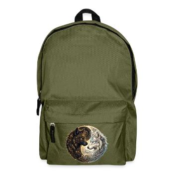 Celtic Wolves Yin Yang – Steampunk Harmony. - Rucksack - Olivgrün - Vorne