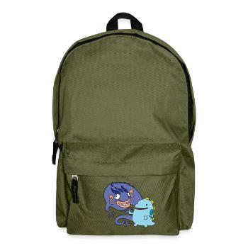 derpy Dragons - Rucksack - Olivgrün - Vorne