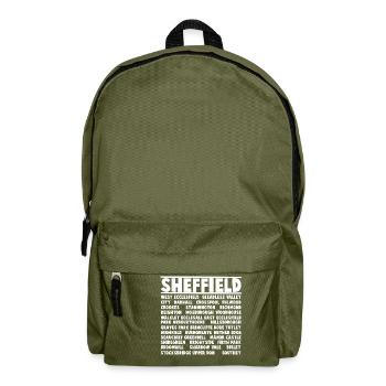 Sheffield Stadt (weiß) - Rucksack - Olivgrün - Vorne