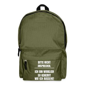 Bitte nicht ansprechen - Rucksack - Olivgrün - Vorne