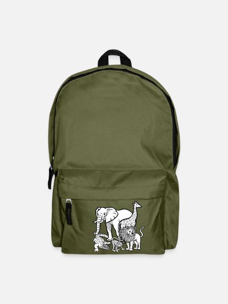 Afrika Tiere - Rucksack - Olivgrün