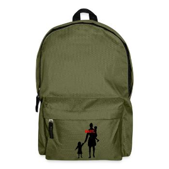 Asyl, Refugees welcome - Rucksack - Olivgrün - Vorne