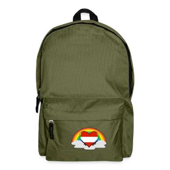Geschenk Regenbogen Pride Stolz Österreich - Rucksack - Olivgrün - Vorne