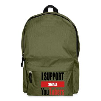 Ich unterstütze kleine Youtubers BLK PNG - Rucksack - Olivgrün - Vorne