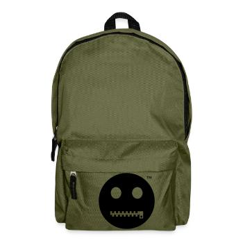 Smiley Shut up - Sei Still - Rucksack - Olivgrün - Vorne