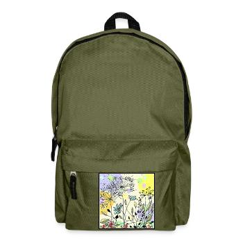 Löwenzahn auf der Wiese - Rucksack - Olivgrün - Vorne