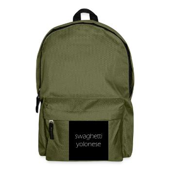 Swaghetti Yolonese! Schwarz Karo Geschenk Idee - Rucksack - Olivgrün - Vorne