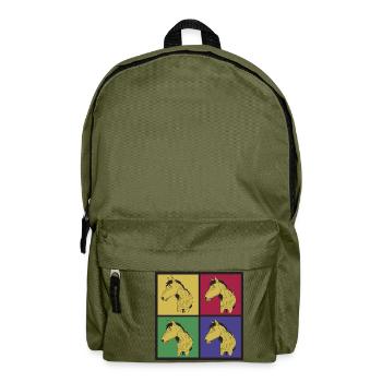 Pferde Pop-Art - Rucksack - Olivgrün - Vorne