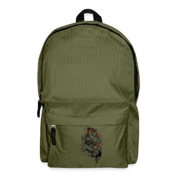 Geisha skelett knochen used look - Rucksack - Olivgrün - Vorne