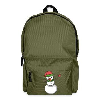 Schneemann dabbing Hip Hop Geschenk Weihnachten - Rucksack - Olivgrün - Vorne