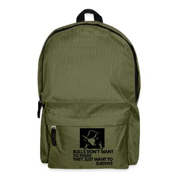 Tierschützer Stierkampf - Rucksack - Olivgrün - Vorne