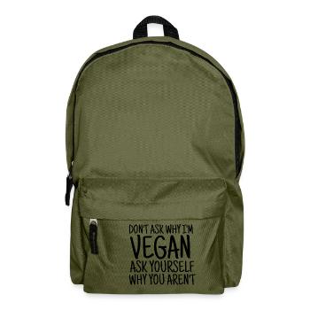VEGAN VEGANER - Rucksack - Olivgrün - Vorne