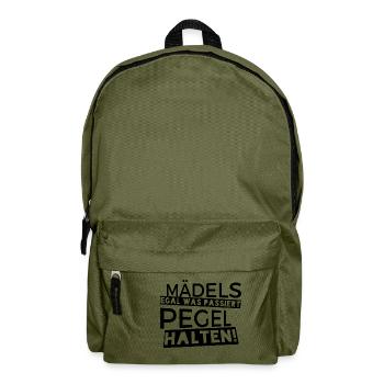 Mädels PEGEL halten - Rucksack - Olivgrün - Vorne