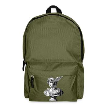 Antique Bust Hermes - Classic Engraving - Backpack - olive green - Front