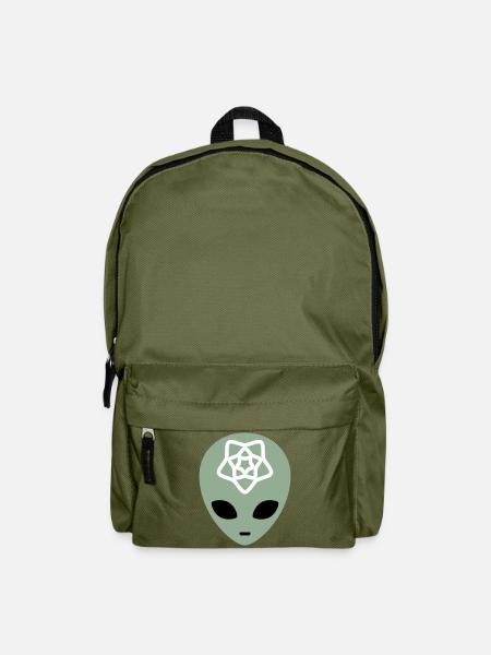 Geometrische, außerirdische Gedankenlandschaft - Rucksack - Olivgrün
