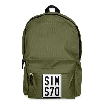 Simson S70 Moped Kennzeichen - Rucksack - Olivgrün - Vorne