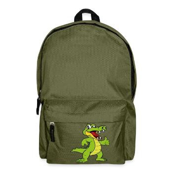 Kroko Kaiman Reptilien Tiere - Rucksack - Olivgrün - Vorne