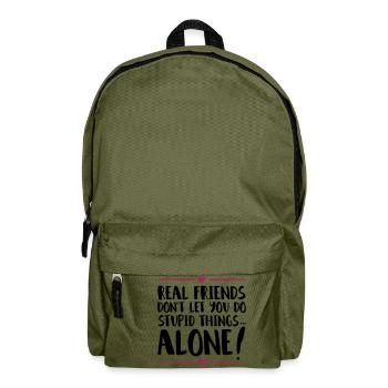 friends stupid things alone - Rucksack - Olivgrün - Vorne