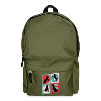 Dogs I Love Dogs Silhouettes Dog Mom Dog Dad - Backpack - olive green - Front