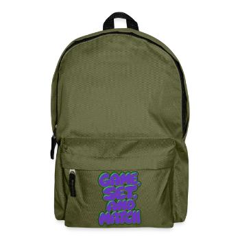 Game Set Match Tennis Shirt, Rasentennis Style - Rucksack - Olivgrün - Vorne