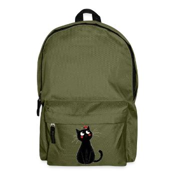 Cat with ladybug - Backpack - olive green - Front