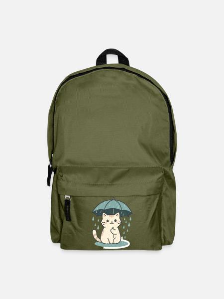 Umbrella Cat – Cosy Rain Day - Rucksack - Olivgrün