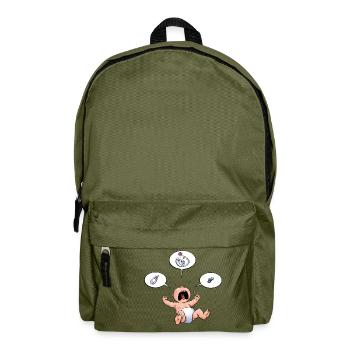 CD - Baby Kreisch Flasche Windel Schnuller Essen - - Rucksack - Olivgrün - Vorne