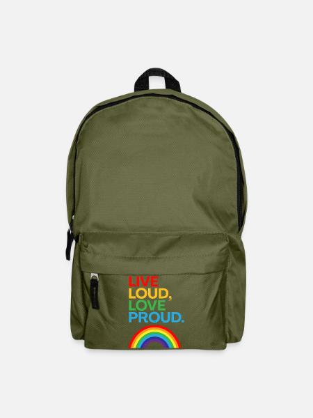 Lebe laut, liebe stolz - Rucksack - Olivgrün
