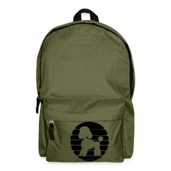 Pudel Design Sunset Herrchen Frauchen - Rucksack - Olivgrün - Vorne