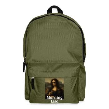 Morgen Lisa Leonardo Da Vinci Lustige Mona Lisa - Rucksack - Olivgrün - Vorne