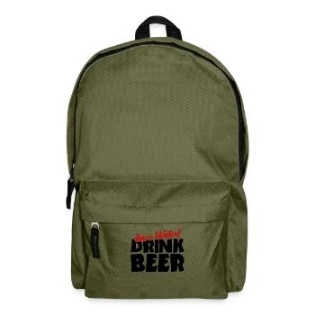 Spare Wasser! Trink Bier - Rucksack - Olivgrün - Vorne