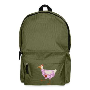 Huhn im Kleid - Rucksack - Olivgrün - Vorne