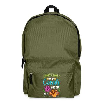 Sorry I Can't My Corals Need Me Reef Design - Rucksack - Olivgrün - Vorne