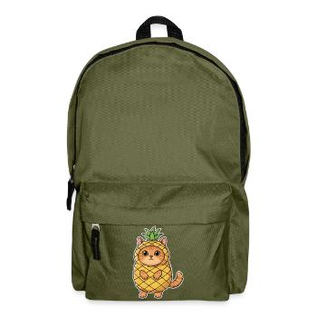 Ananas-Katze - Rucksack - Olivgrün - Vorne