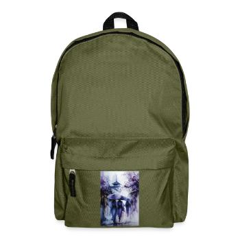 Blue Umbrellas in Purple Rain - Backpack - olive green - Front