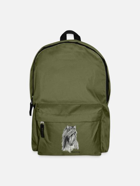 Islandpferd - Rucksack - Olivgrün