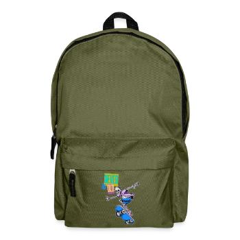 Oldschool Skater – Never too old - Rucksack - Olivgrün - Vorne